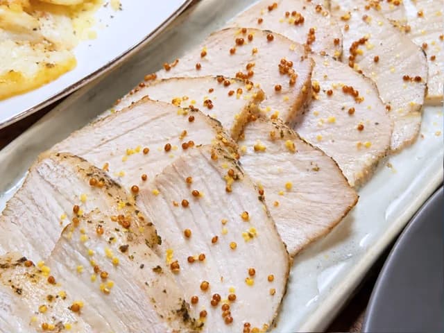 豚もも肉のハーブ焼き レモンマスタードソース おつまみレシピ